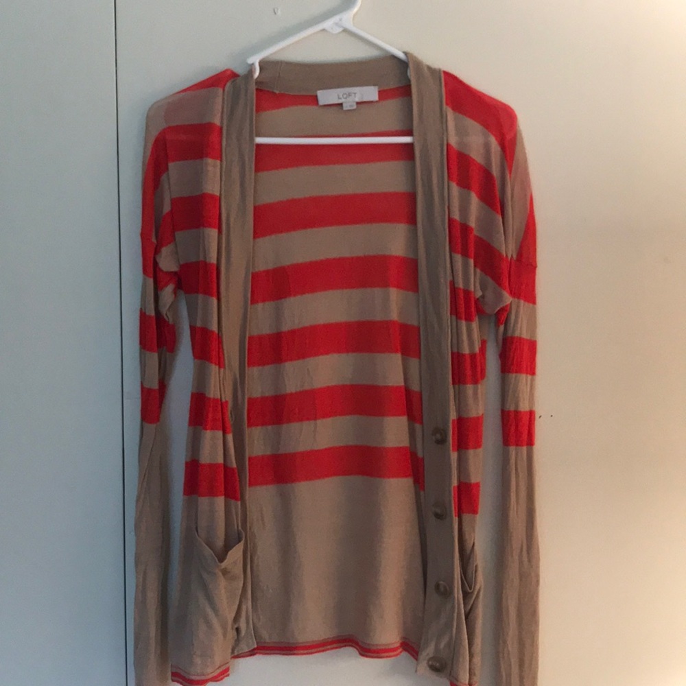 Loft camel button cardigan